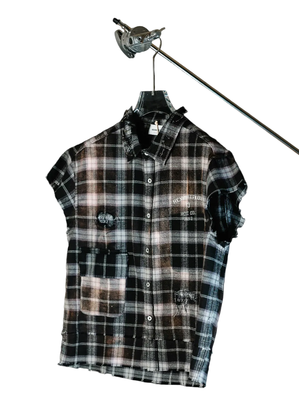 Salvaged plaid shirt