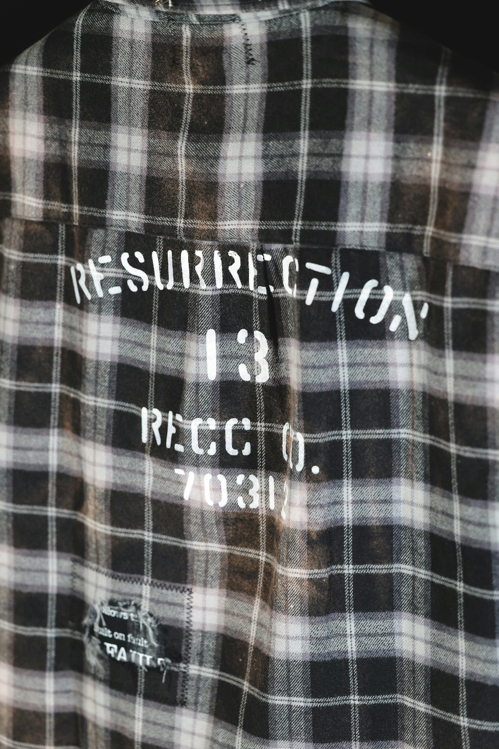 Salvaged plaid shirt