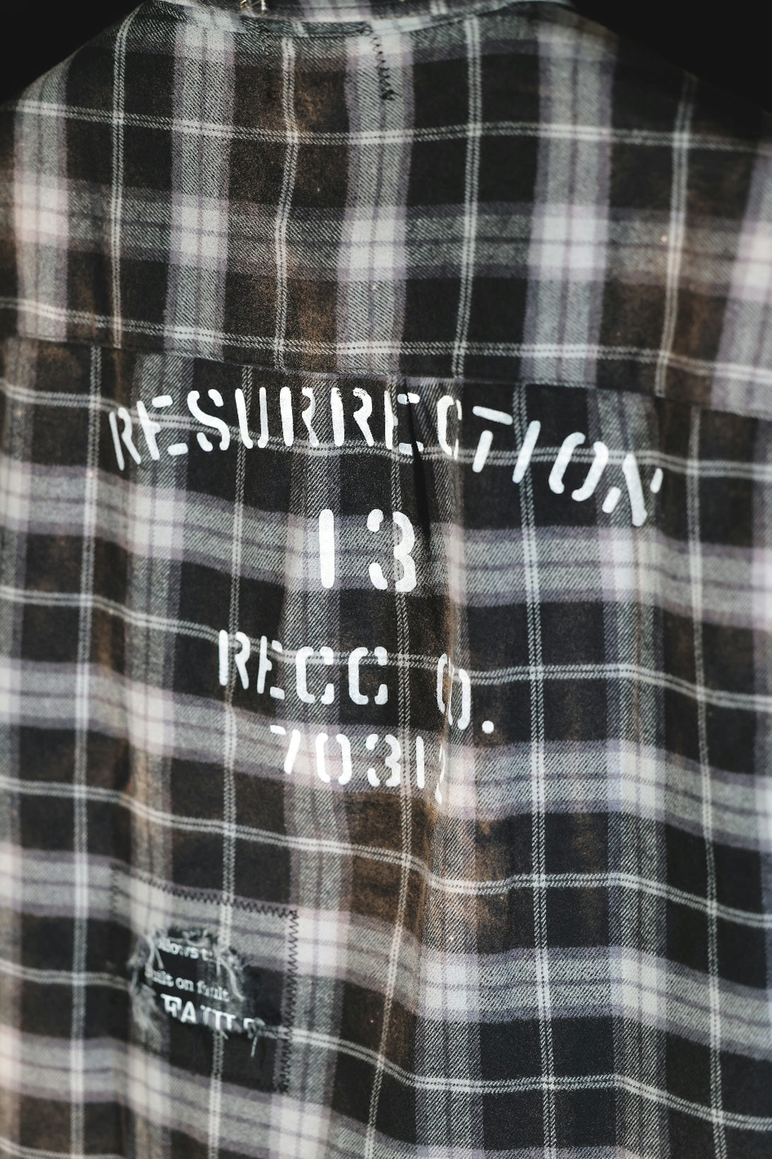 Salvaged plaid shirt