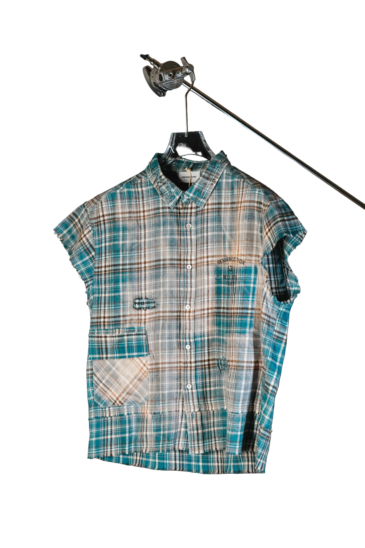 Salvaged plaid shirt