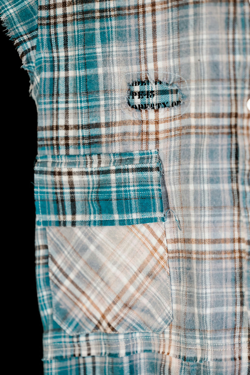 Salvaged plaid shirt
