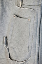 patchwork magazine 2way zipup hoodie
