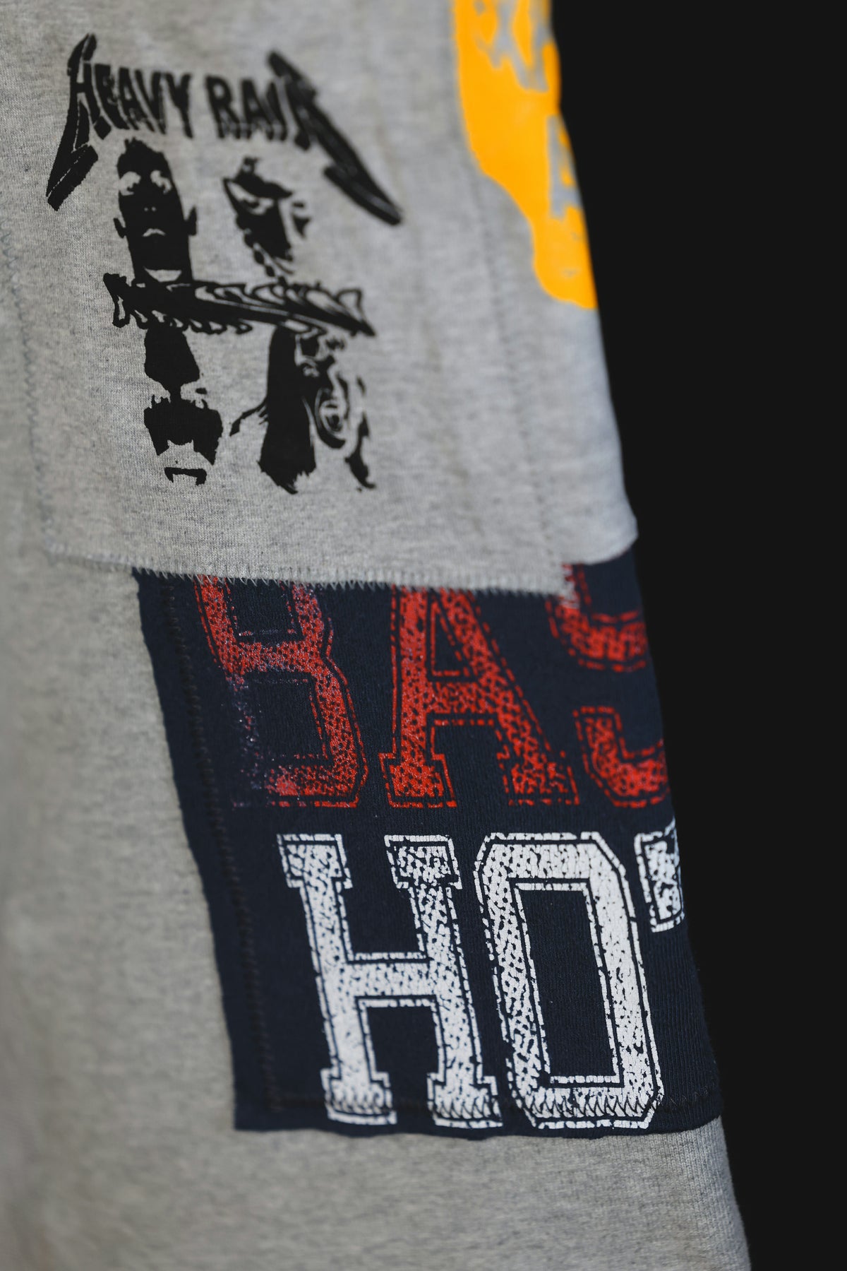 Recycle patchwork heavy sweat pants