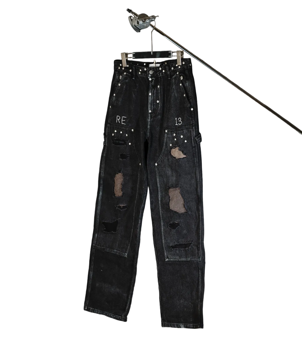 Painted detail double knee pants
