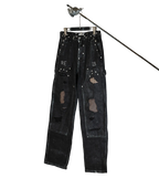 Painted detail double knee pants