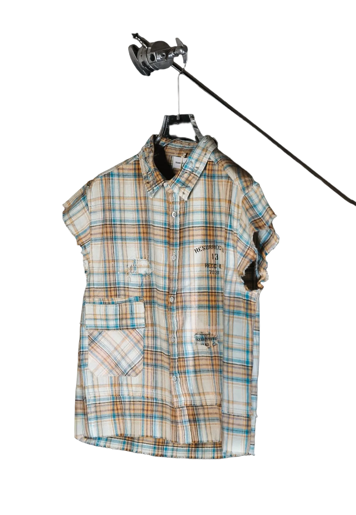 Salvaged plaid shirt