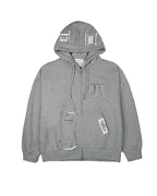 patchwork magazine 2way zipup hoodie