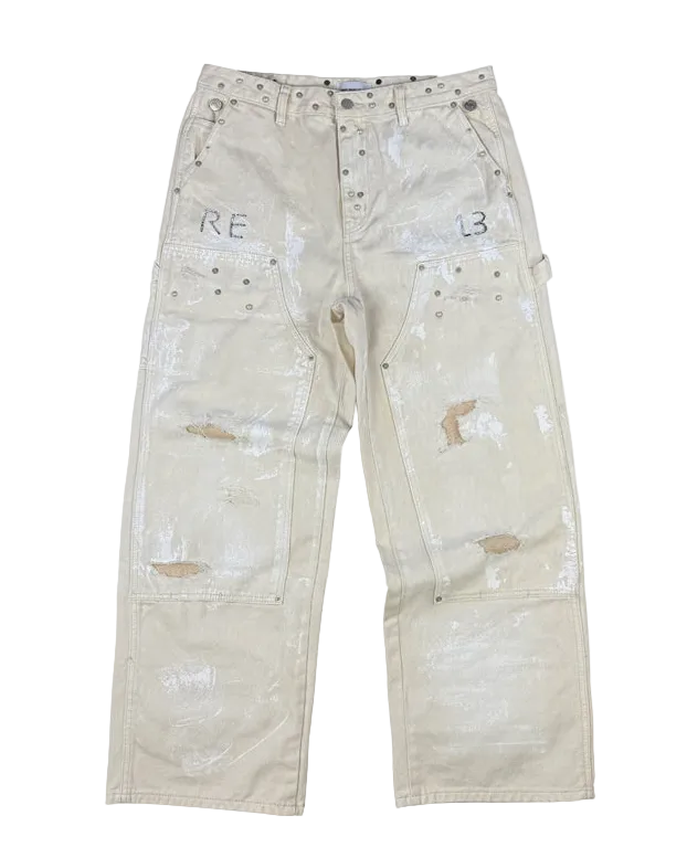 Painted detail double knee pants