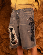CELESTIAL DESTROYED Denim Shorts