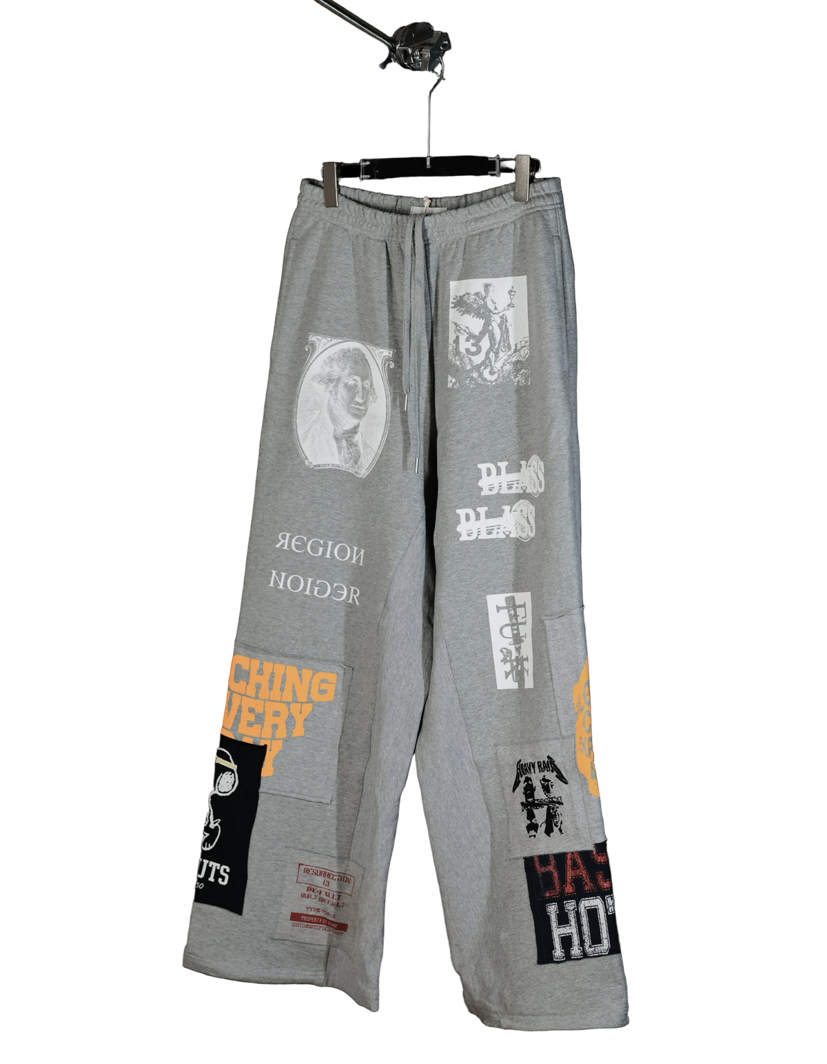 Recycle patchwork heavy sweat pants
