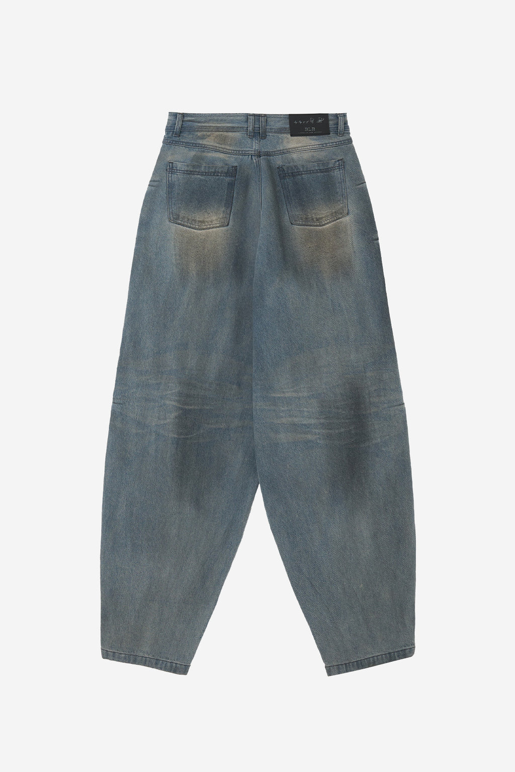 DESTROYED OIL WASHED WIDE DENIM PANTS