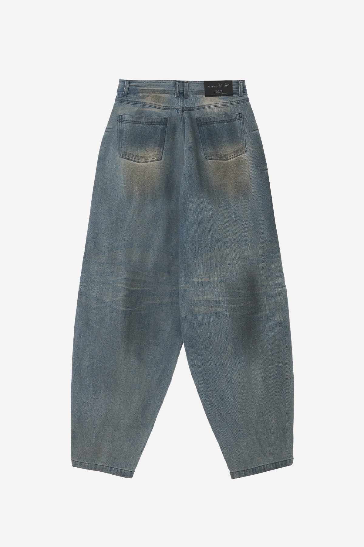 DESTROYED OIL WASHED WIDE DENIM PANTS