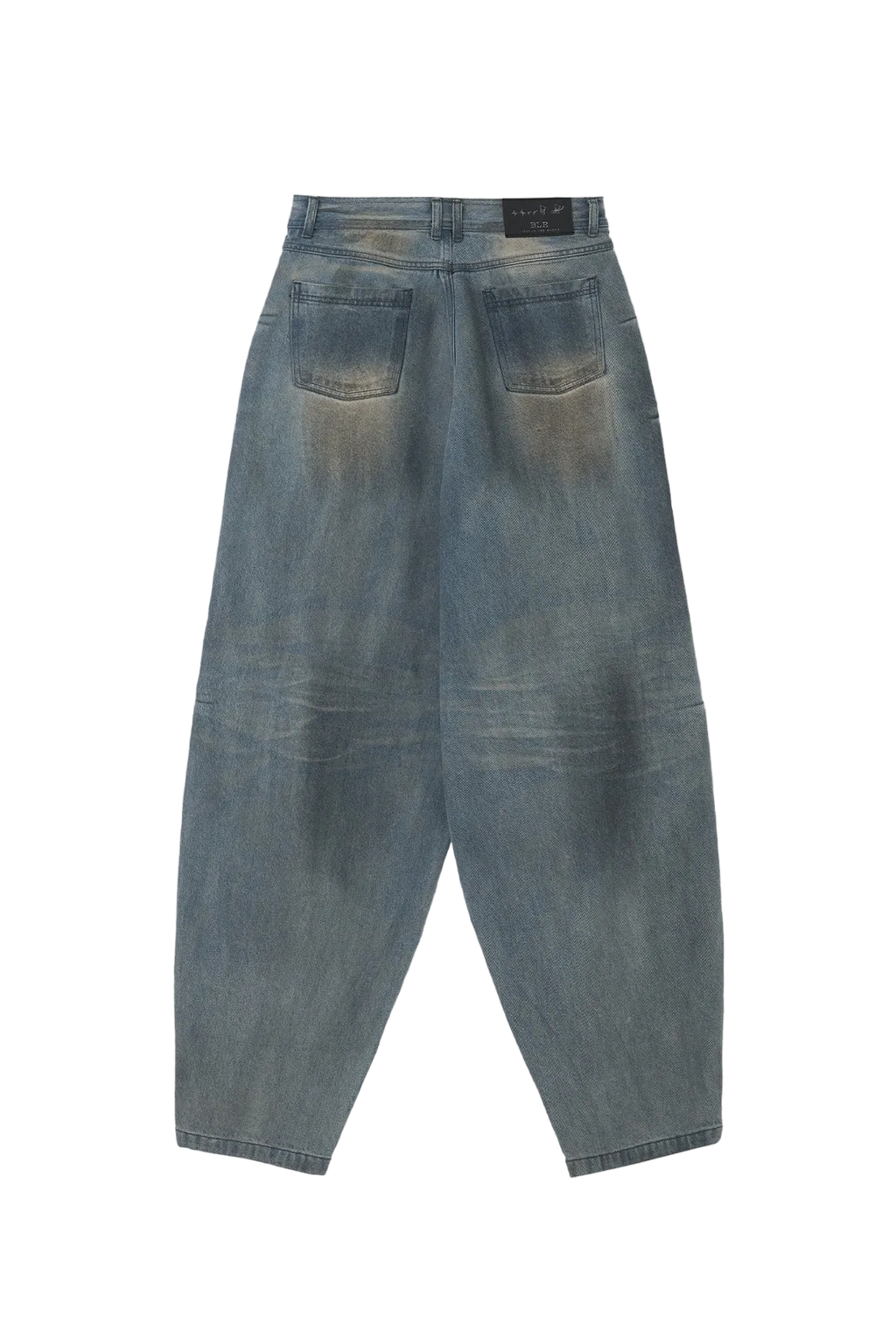 oil washed wide denim pants