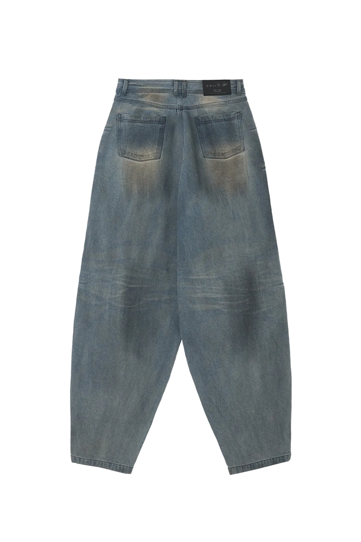 oil washed wide denim pants