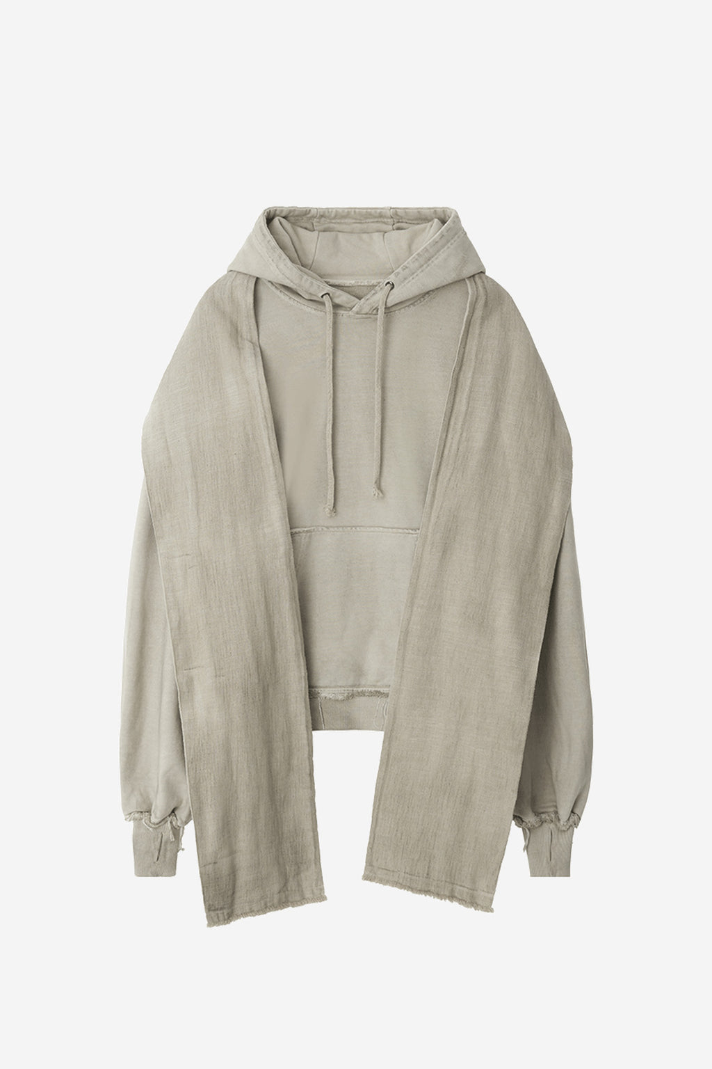 DYED RAW-EDGED HOODIE