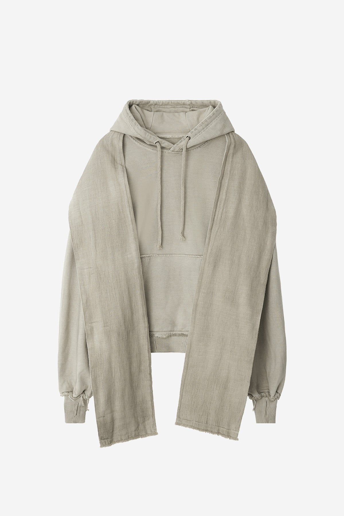 DYED RAW-EDGED HOODIE