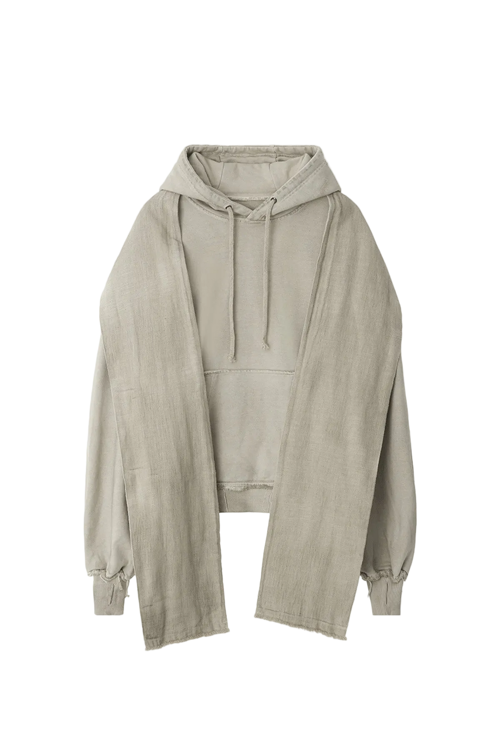 dyed raw-edged hoodie