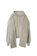 dyed raw-edged hoodie