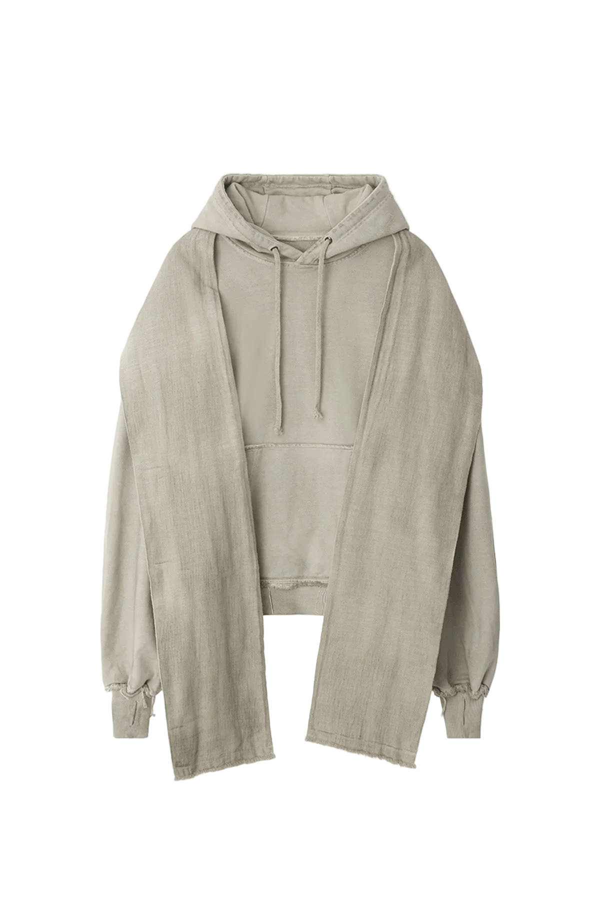 dyed raw-edged hoodie