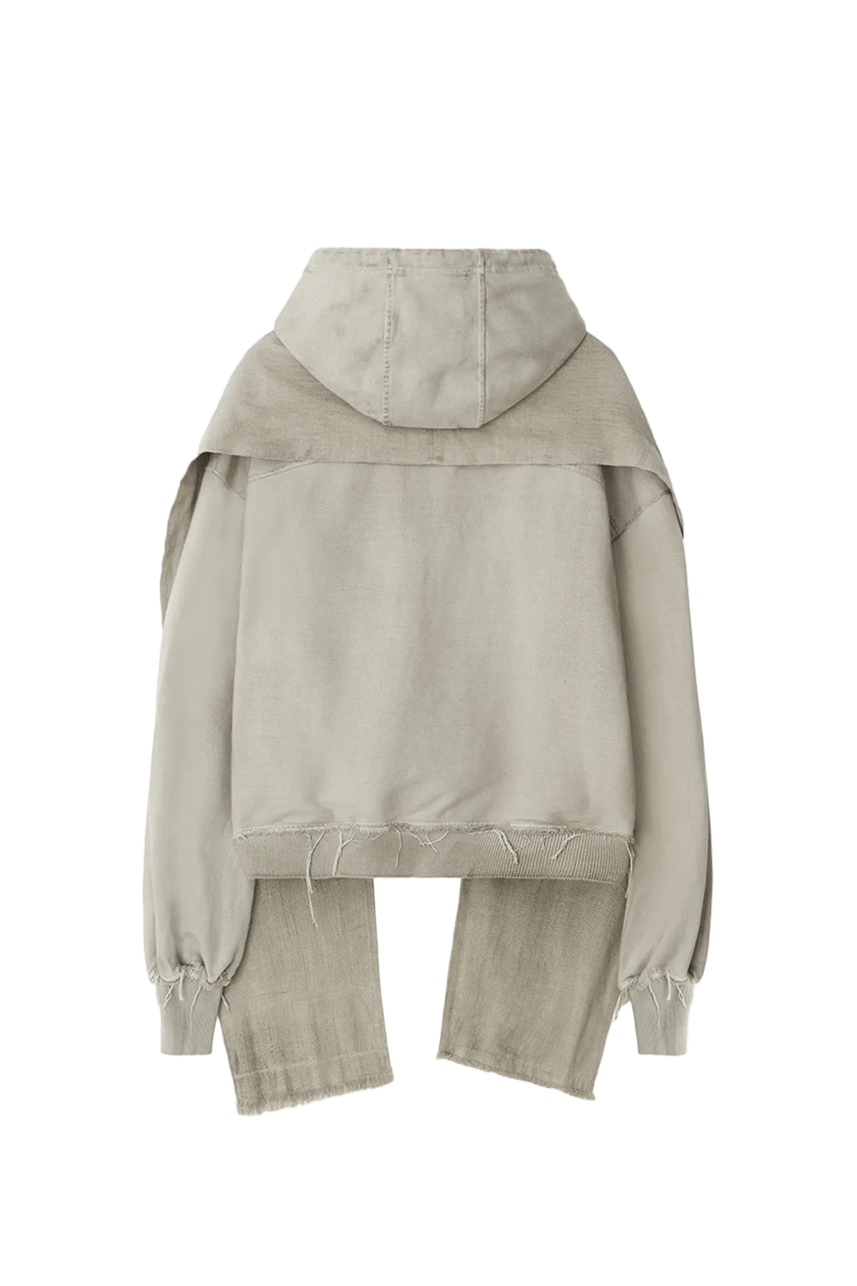 dyed raw-edged hoodie