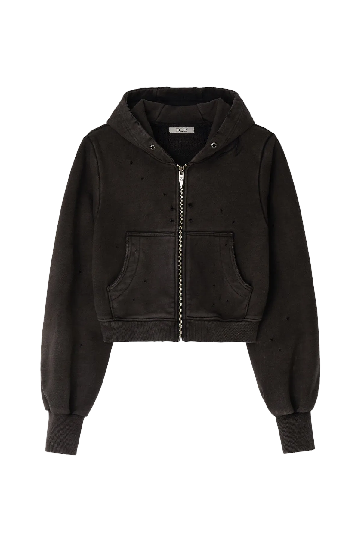 grunge punched washing hoodie