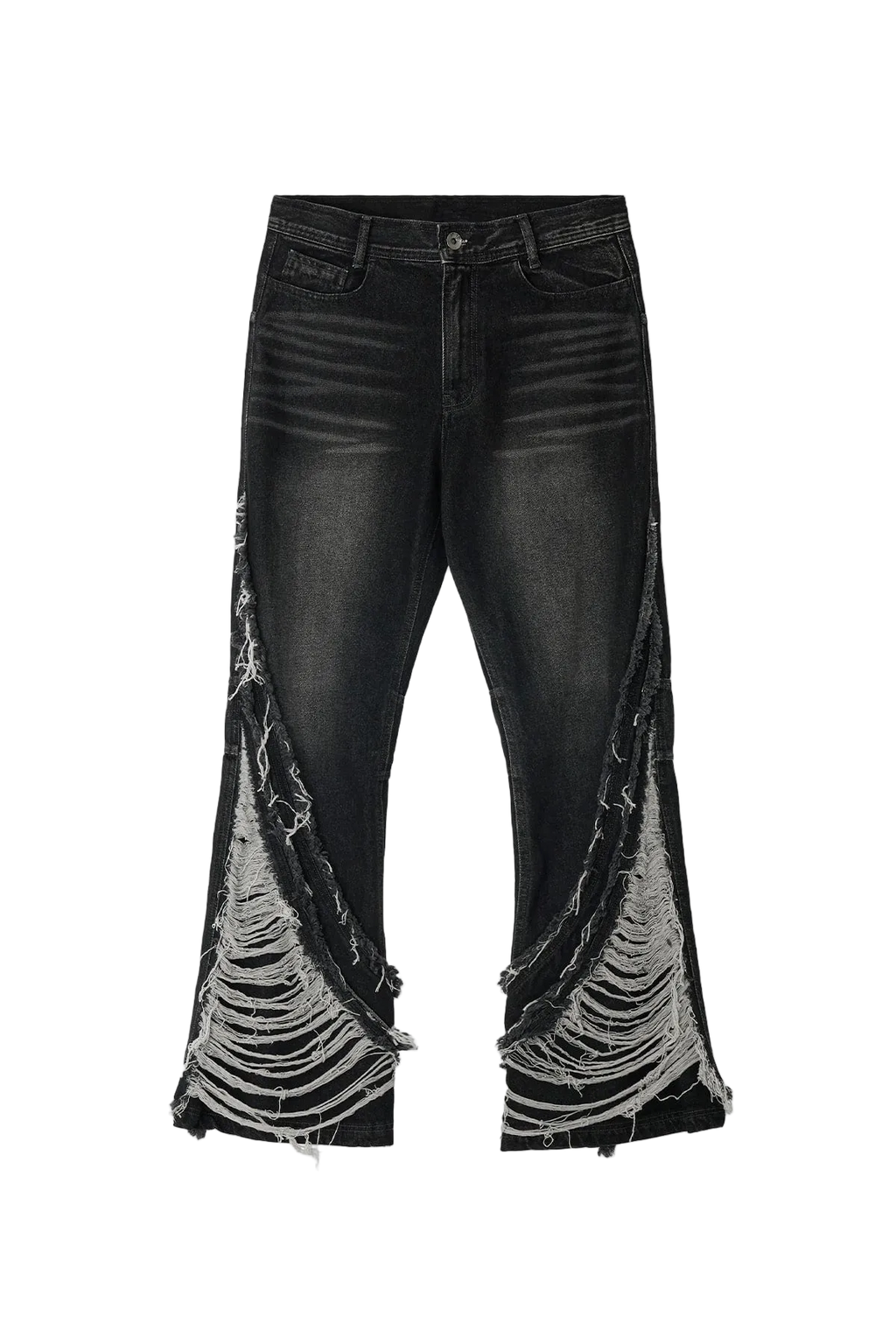 double line denim pants