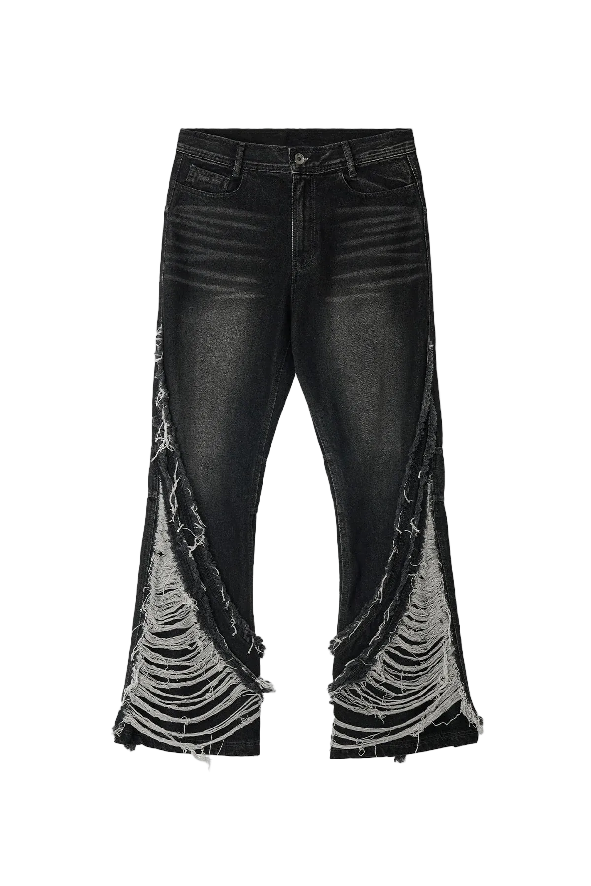 double line denim pants
