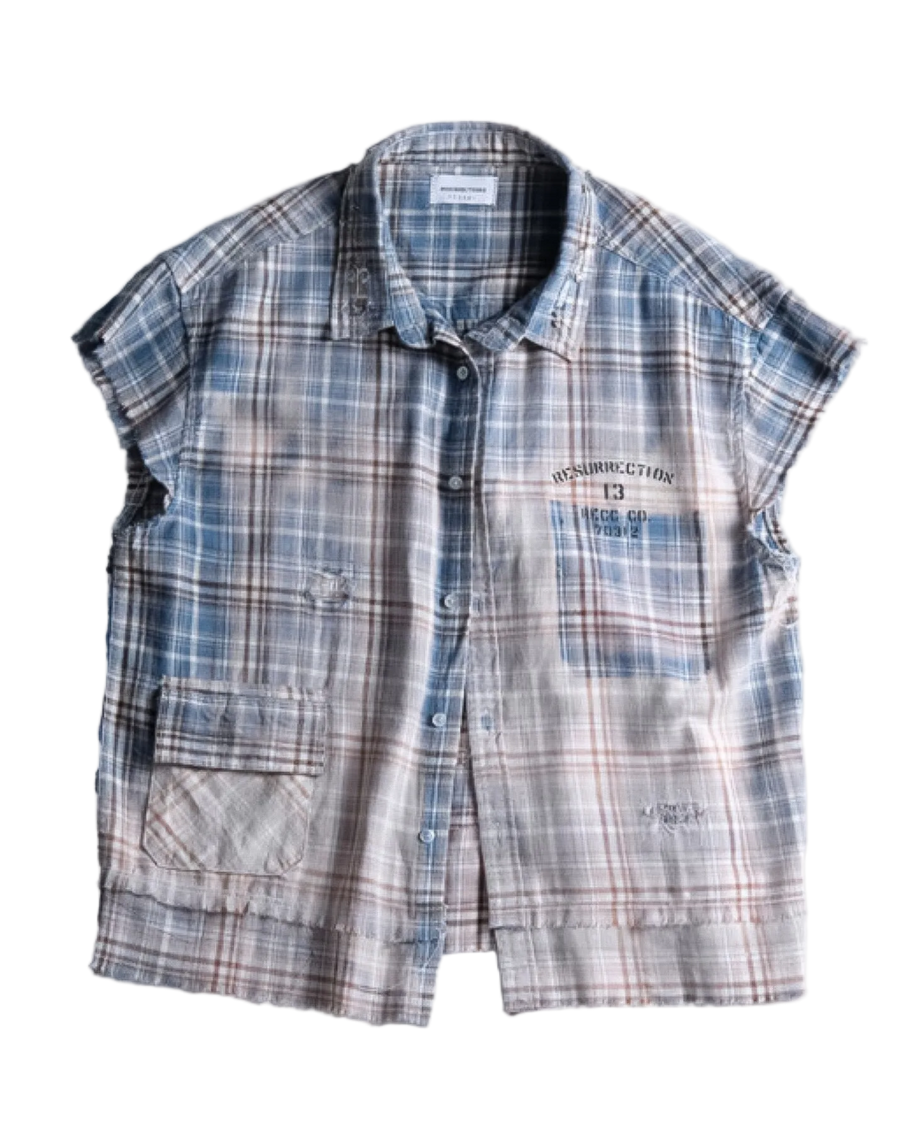 Salvaged plaid shirt