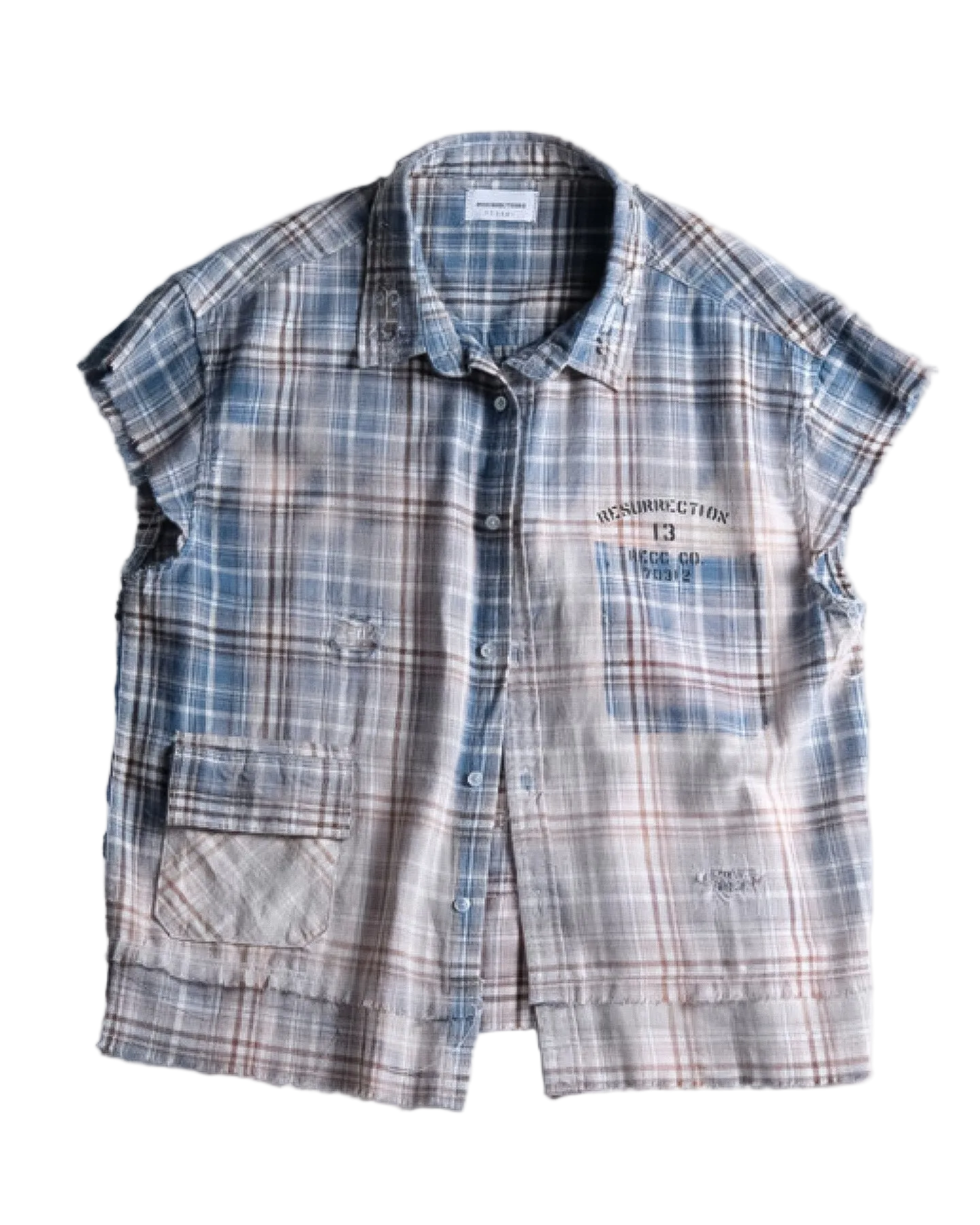 Salvaged plaid shirt