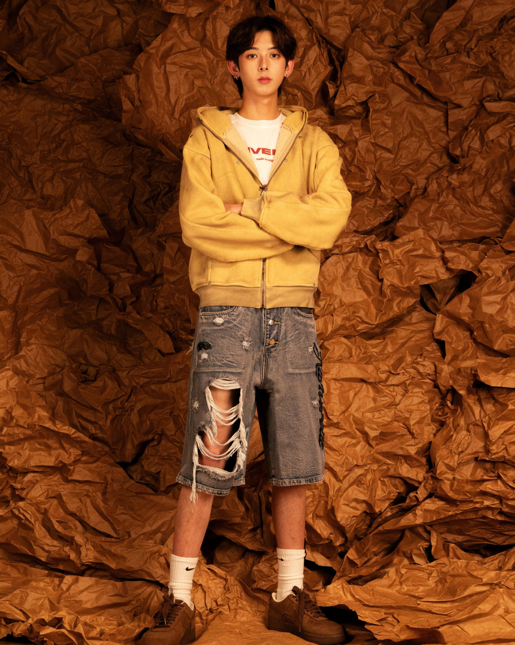 CELESTIAL DESTROYED Denim Shorts