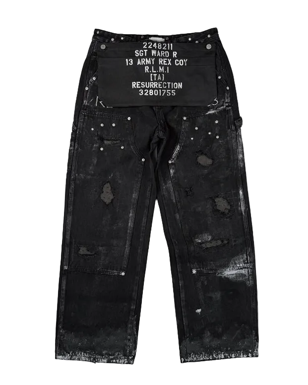Painted detail double knee pants