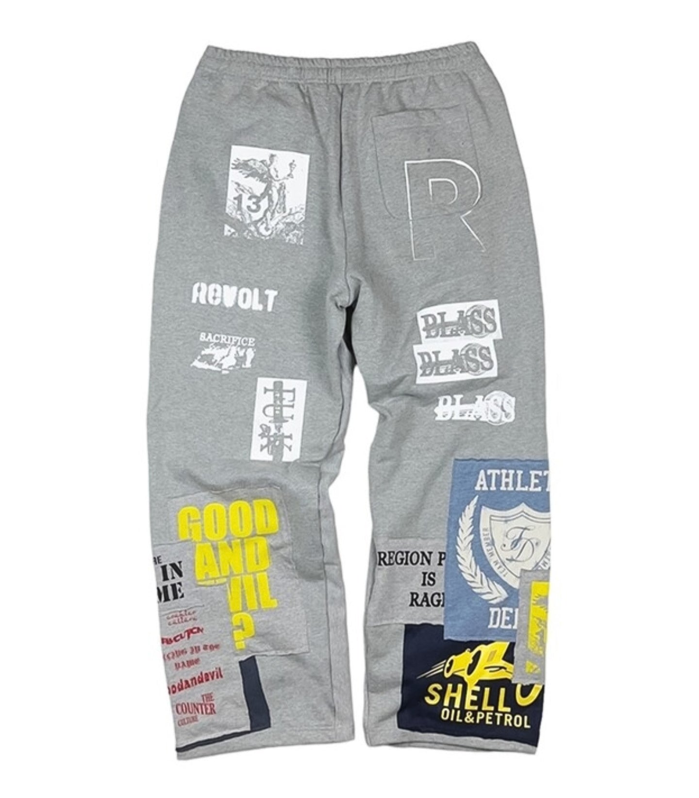 Recycle patchwork heavy sweat pants