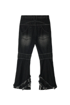 double line denim pants
