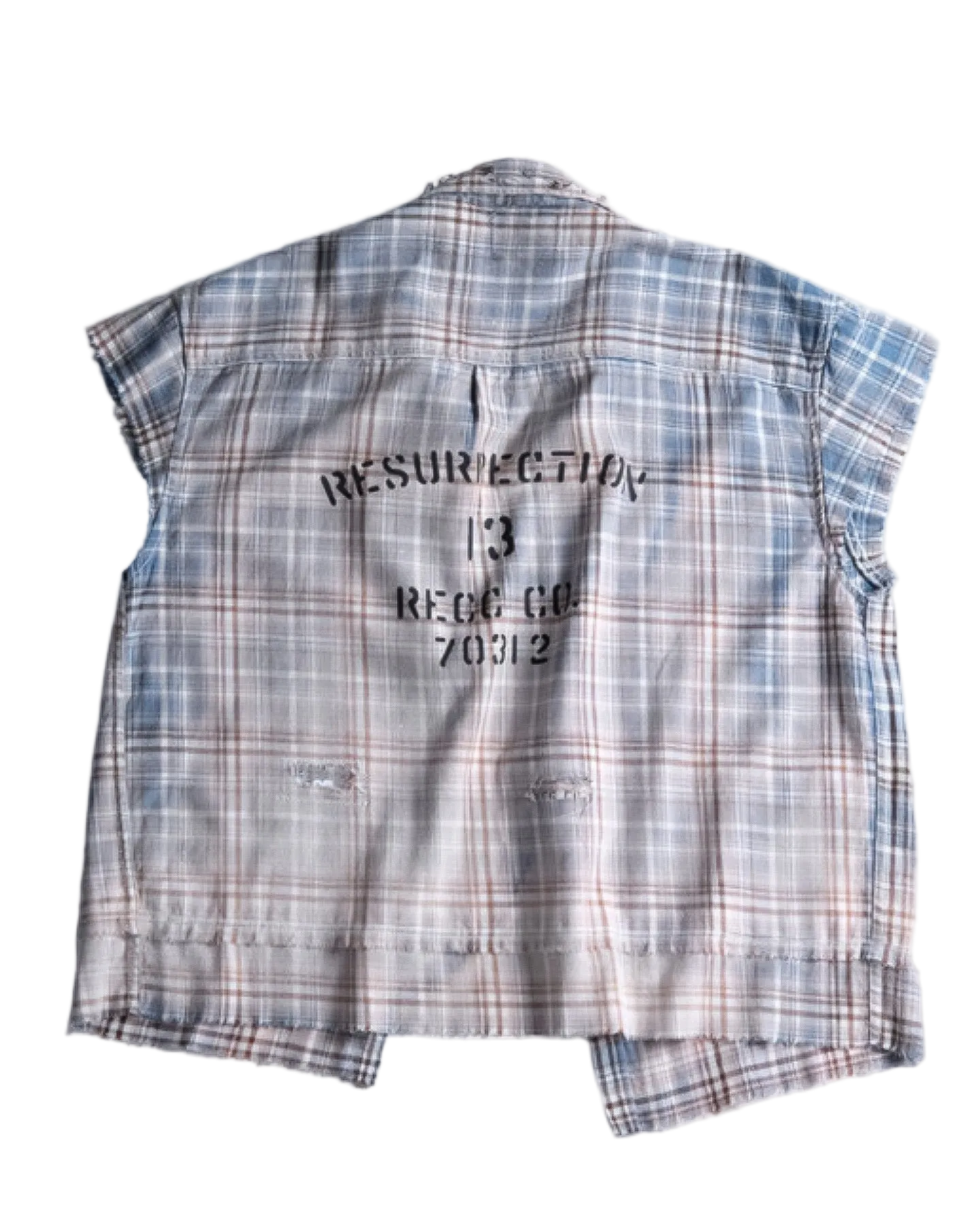 Salvaged plaid shirt