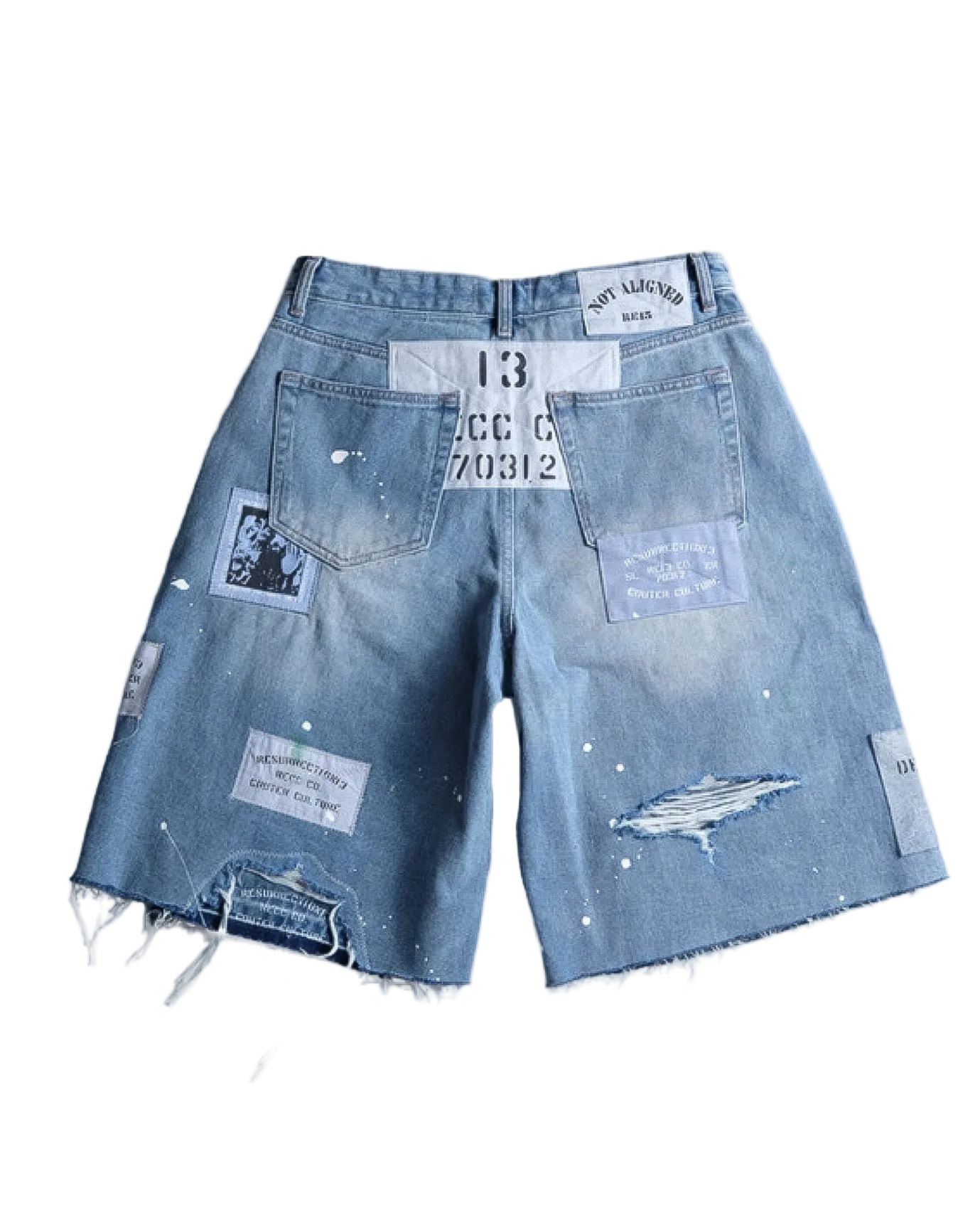 Salvaged denim shorts
