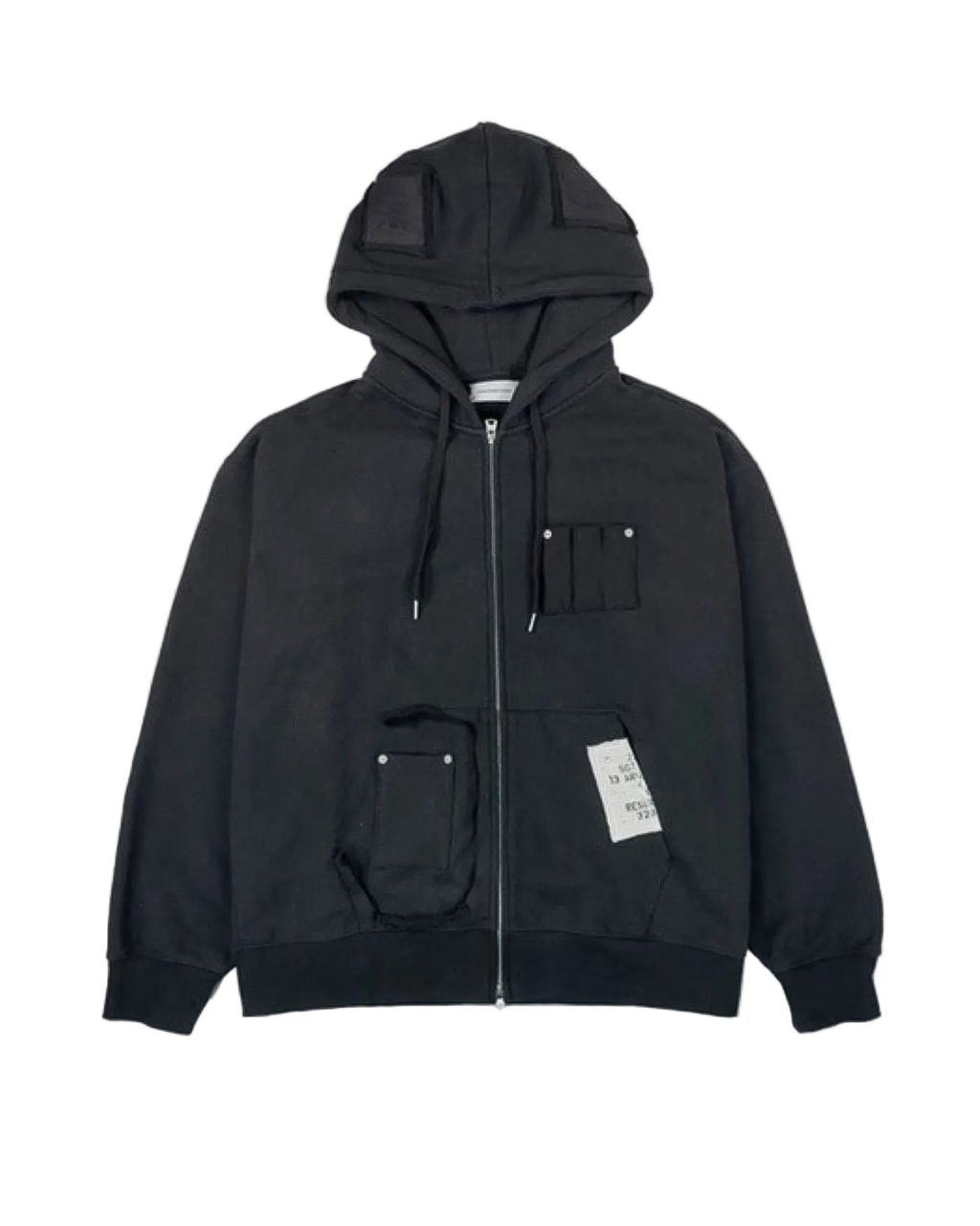 patchwork magazine 2way zipup hoodie