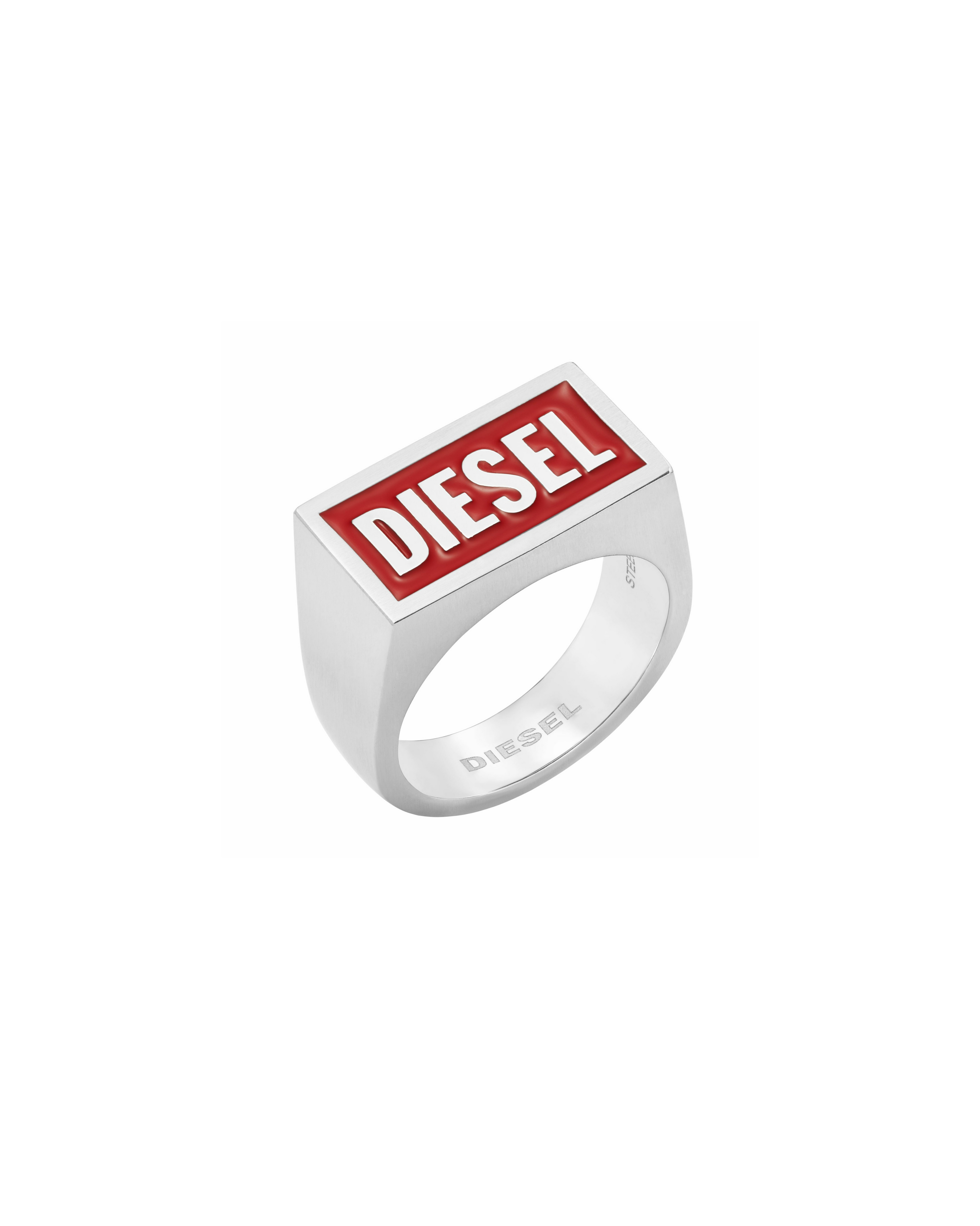 DIESEL red logo rings