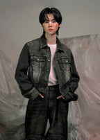 SIGNATURE RAW CUT WASHING DENIM TRUCKER JACKET