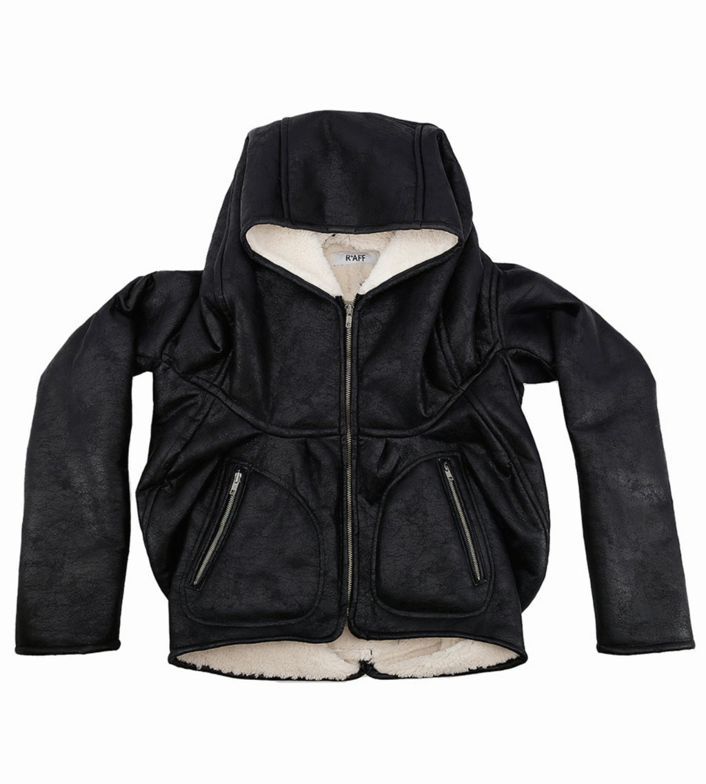“GHAST” Crackle Shearling Hoodie