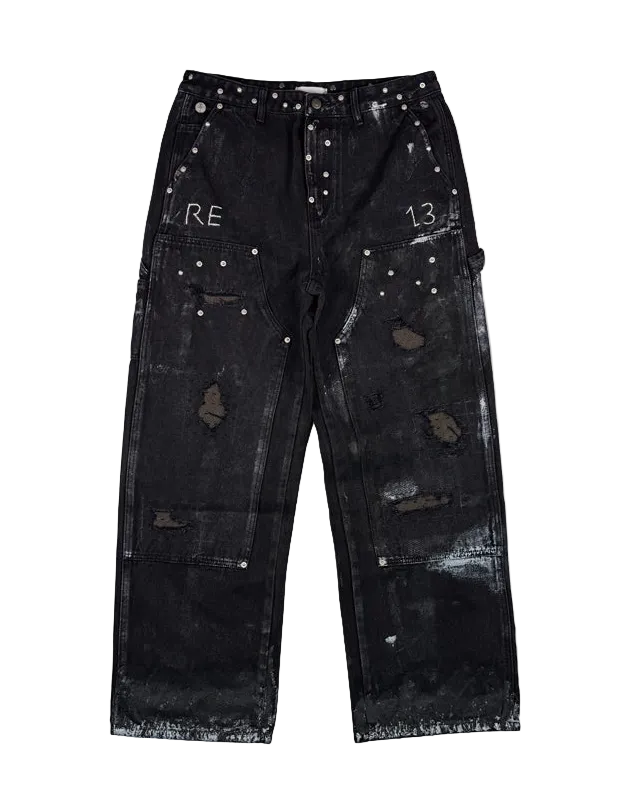Painted detail double knee pants