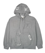 patchwork magazine 2way zipup hoodie
