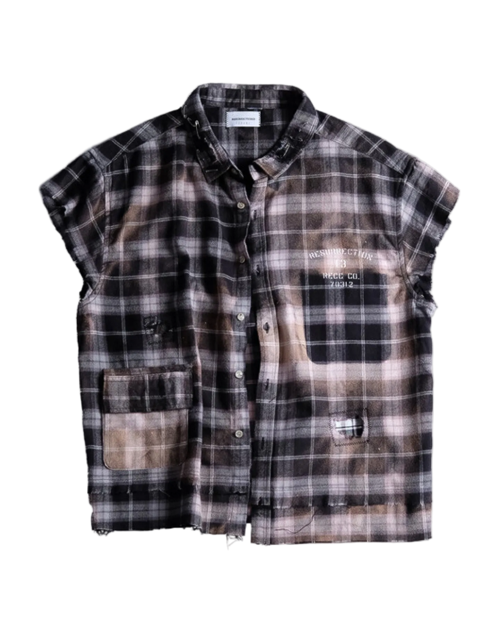Salvaged plaid shirt