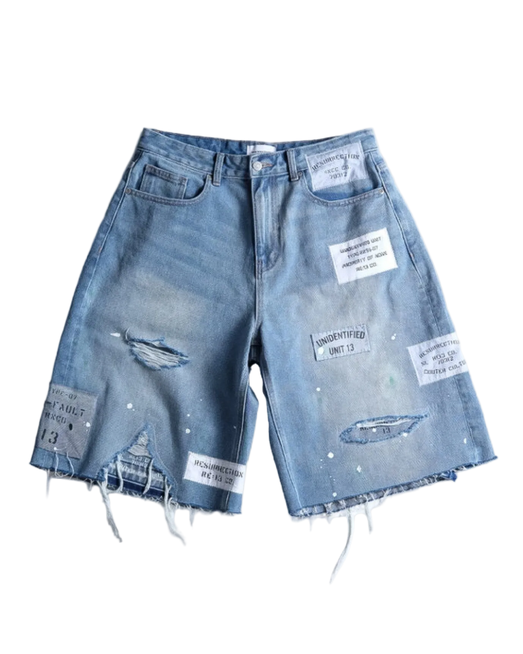 Salvaged denim shorts