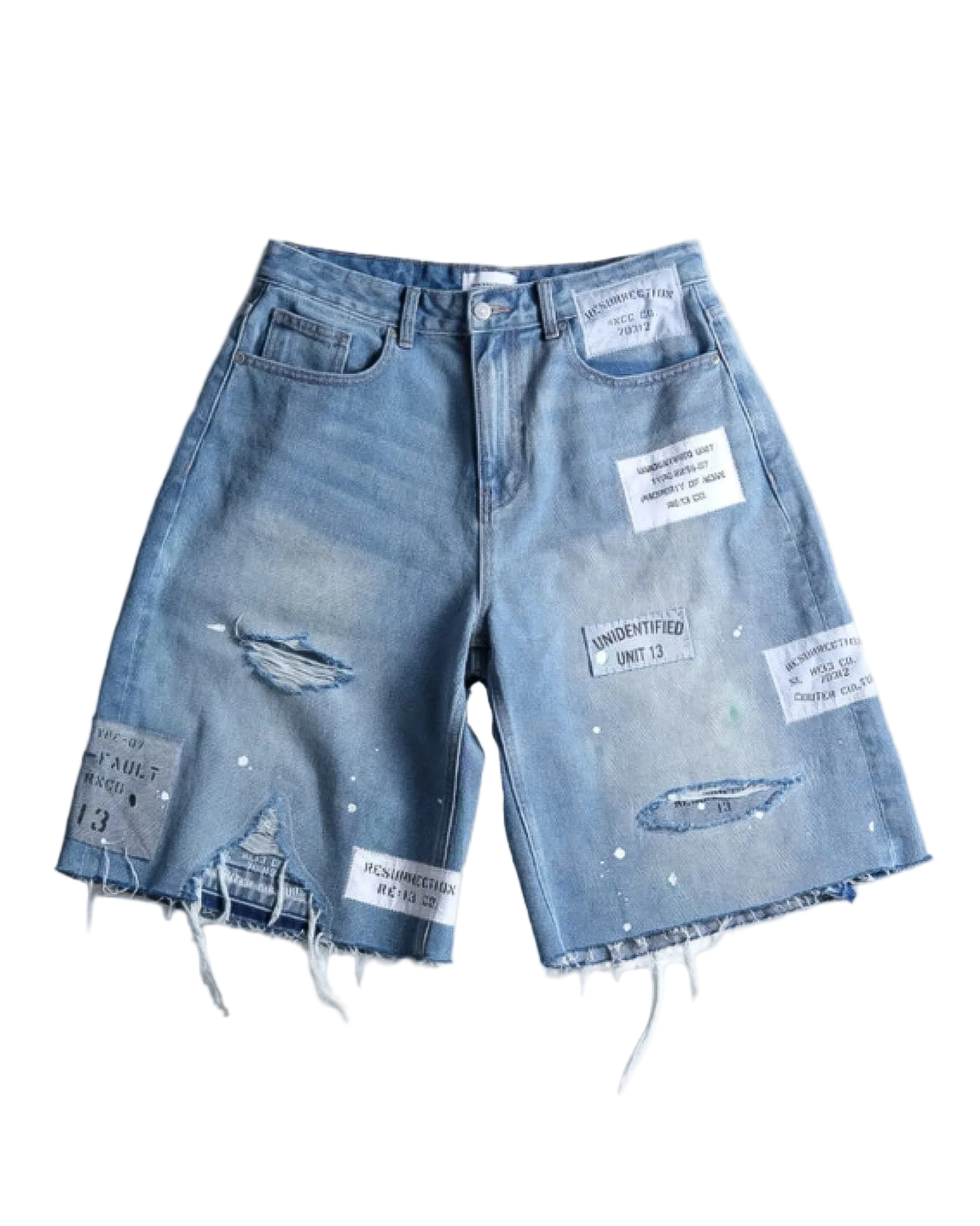 Salvaged denim shorts
