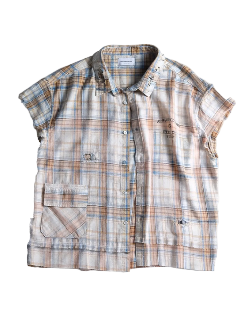 Salvaged plaid shirt