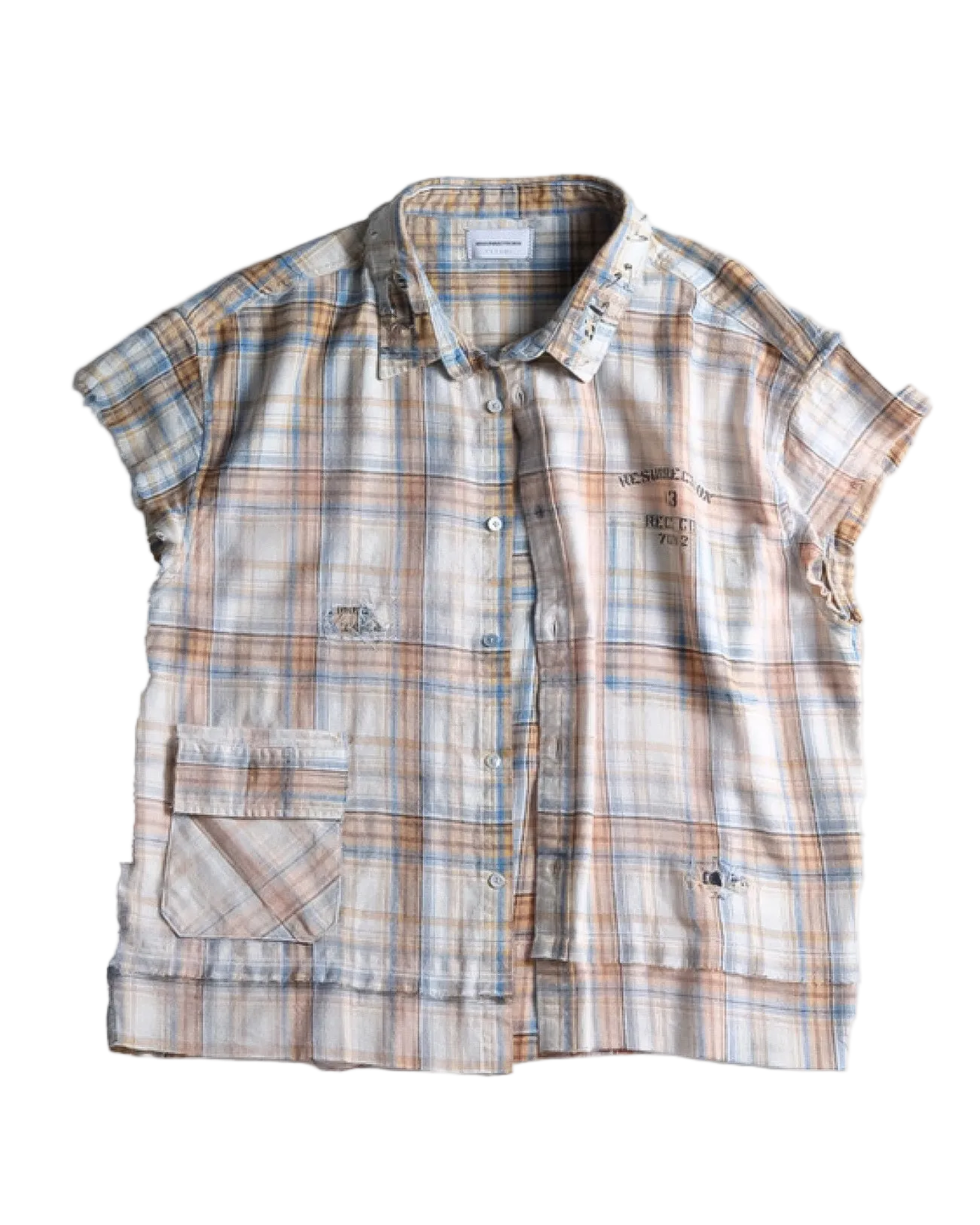 Salvaged plaid shirt