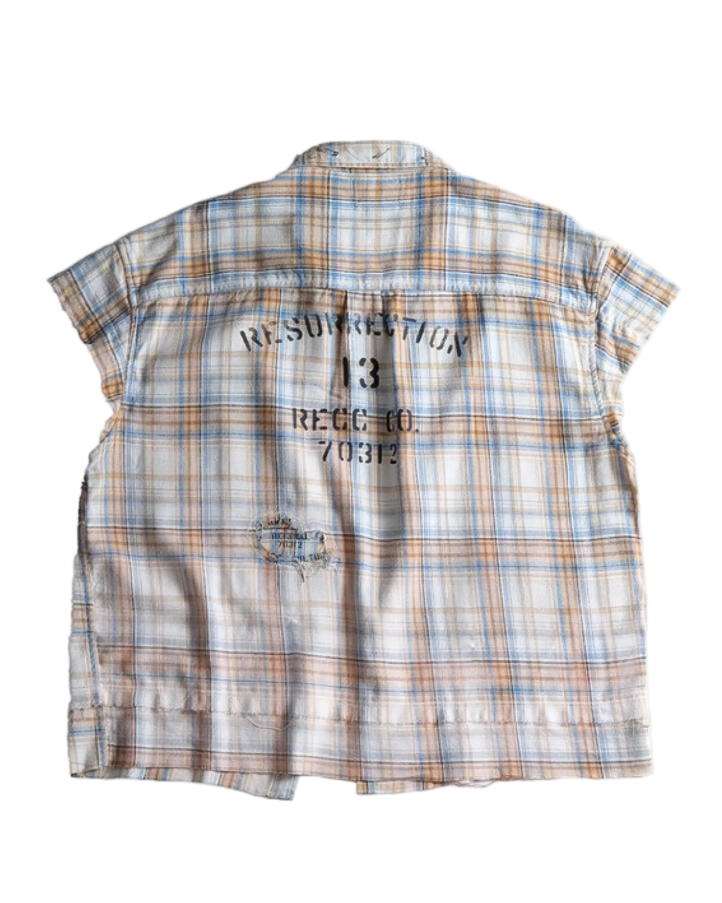Salvaged plaid shirt