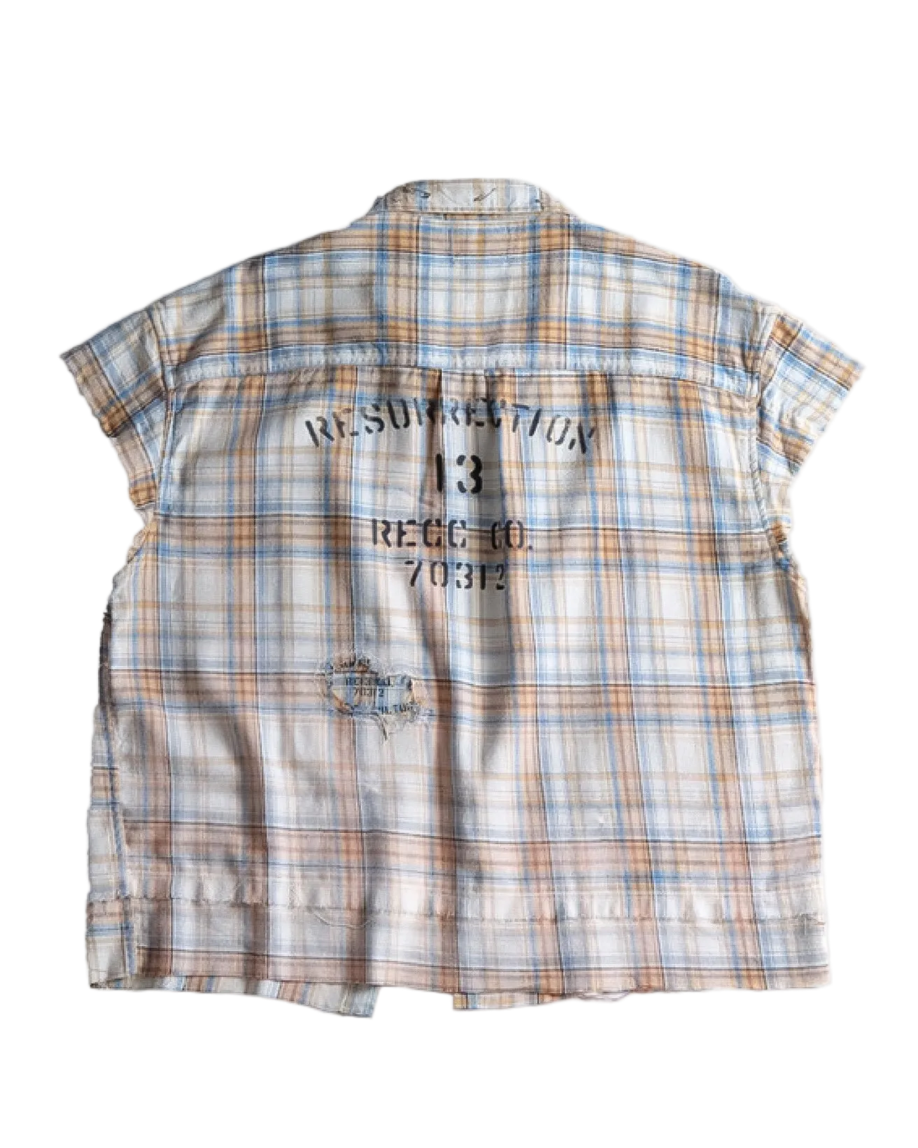 Salvaged plaid shirt